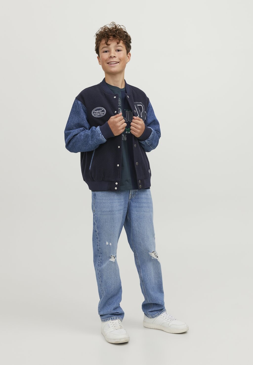 

Куртка-бомбер JJVARSITY JNR Jack & Jones Junior, цвет blue denim
