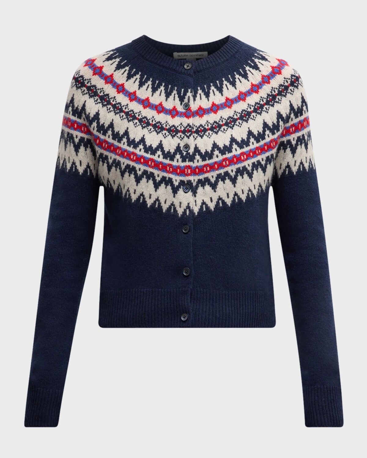

Кашемировый кардиган с жаккардовым узором Autumn Cashmere, цвет Navy Combo