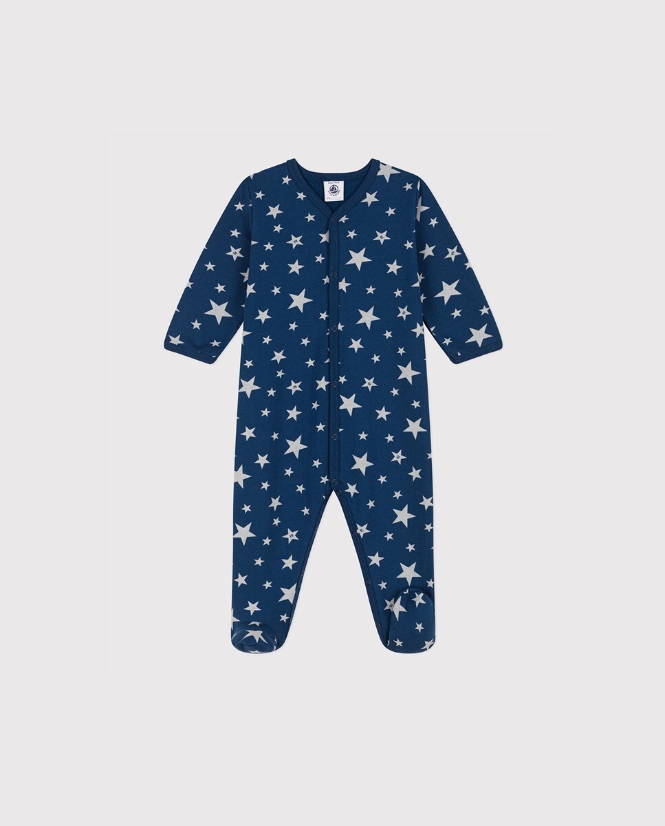 

Плюшевая пижама с фосфоресцирующими звездами для малыша. Petit Bateau, синий