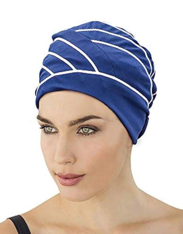 Шапочка для плавания из ткани с кантом Fashy, синий шапочка для плавания joss голубой