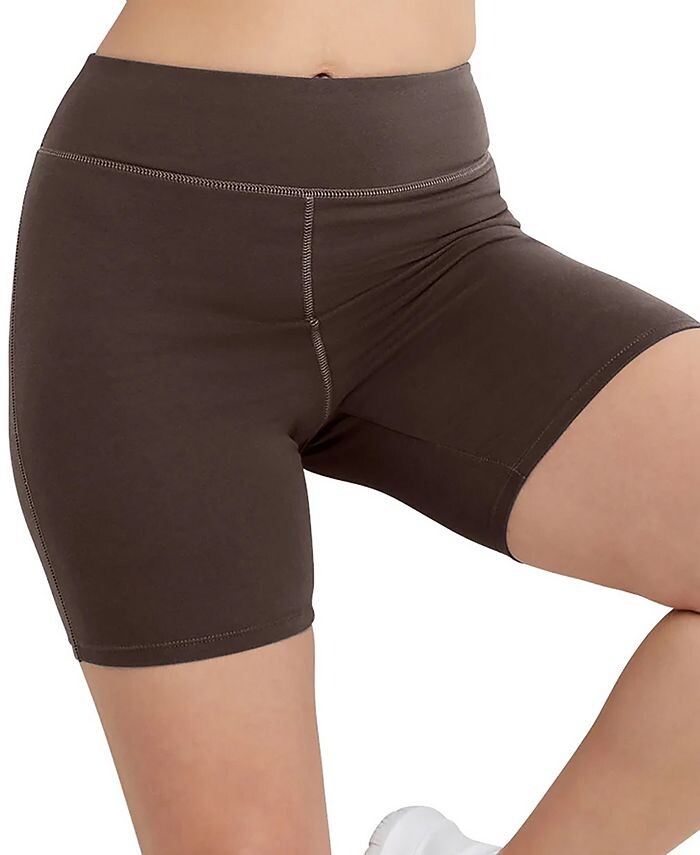 

Женские велосипедки из эластичного джерси Originals с высокой посадкой Hanes, коричневый