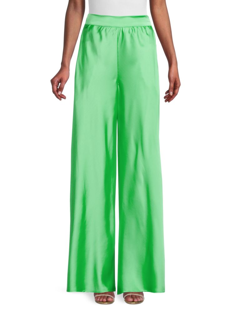 Атласные широкие брюки Renee C., цвет Tea Green атласные брюки до щиколотки renee c black