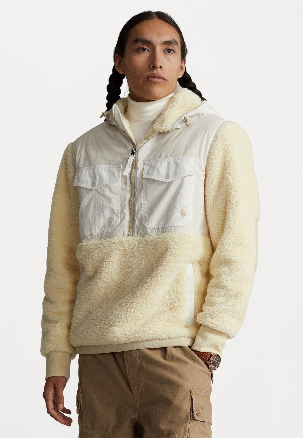 

Флисовый джемпер HOOD LONG SLEEVE Polo Ralph Lauren, цвет winter cream multi