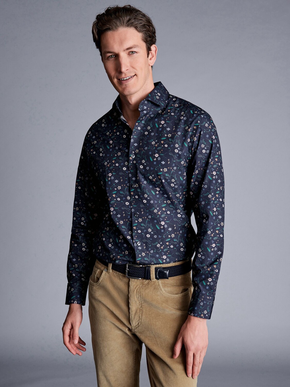 

Рубашка Liberty с цветочным принтом Charles Tyrwhitt, темно-синий