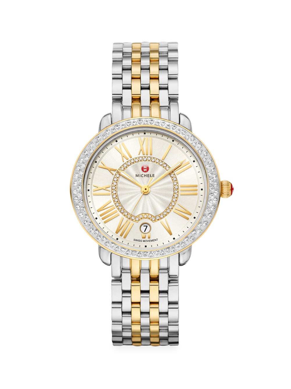 

Часы Serin Mid с двухцветным бриллиантовым браслетом Michele