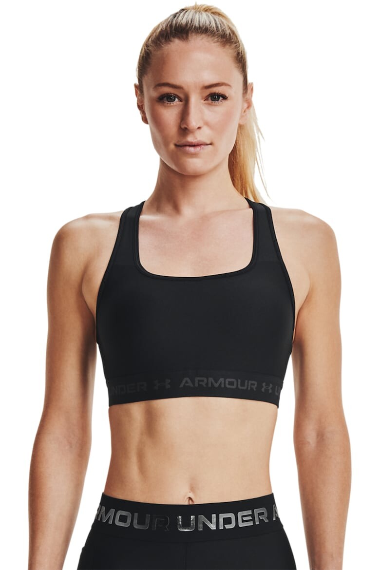 

Бюстье для фитнеса с логотипом и средней поддержкой Under Armour, черный