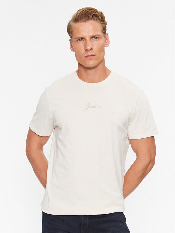 

Футболка узкого кроя Guess, экрю