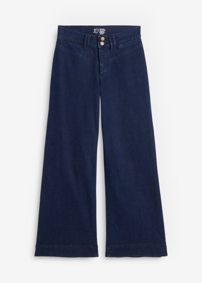 

Джинсы стрейч из натурального хлопка широкие John Baner Jeanswear, синий