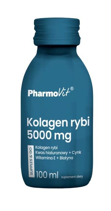 Жидкий коллаген Pharmovit Supples & Go Kolagen Rybi 5000 mg, 100 мл жидкий коллаген pharmovit kolagen 500 мл