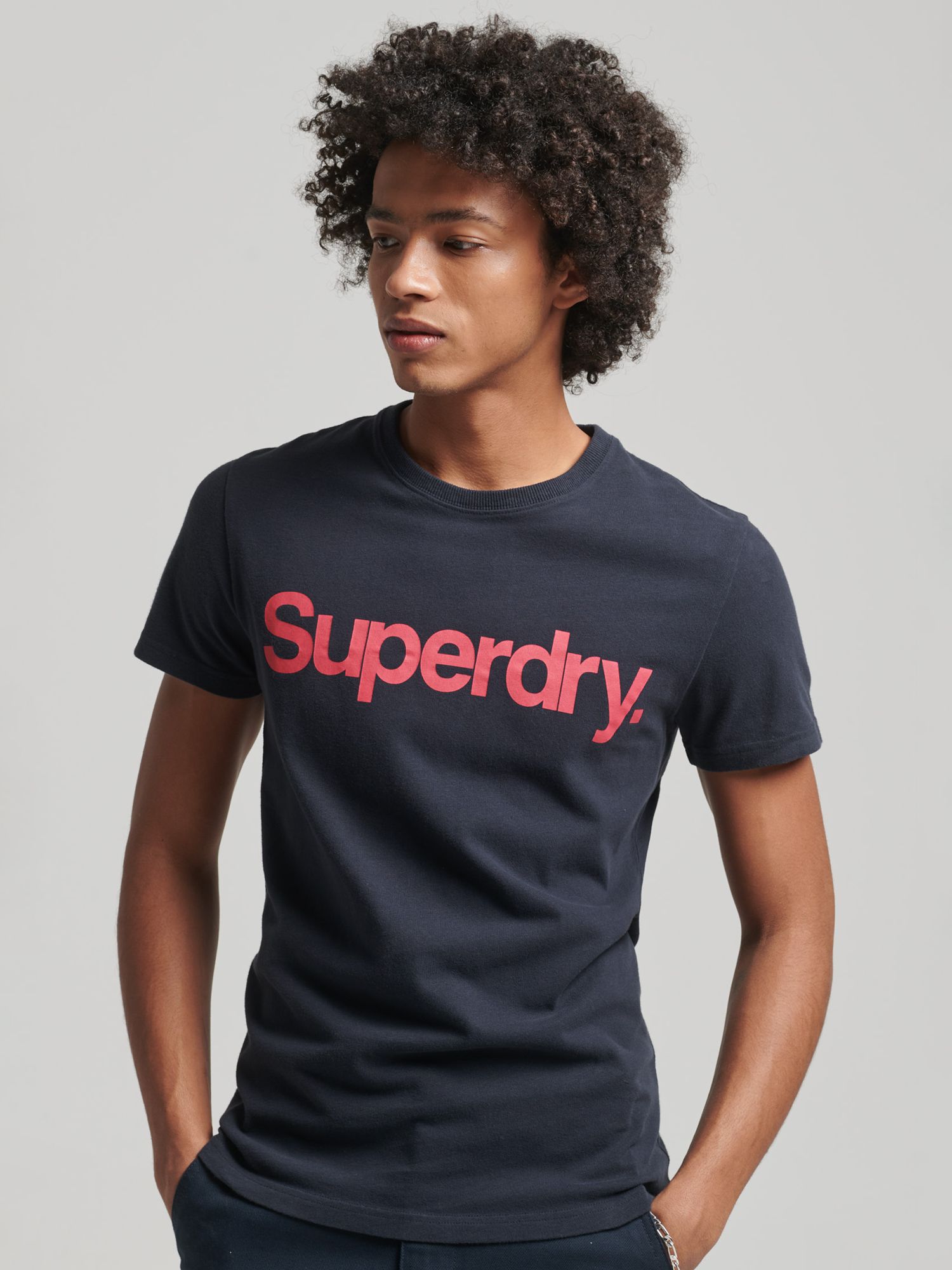 

Футболка с логотипом Superdry из органического хлопка, темно-синий цвет Eclipse