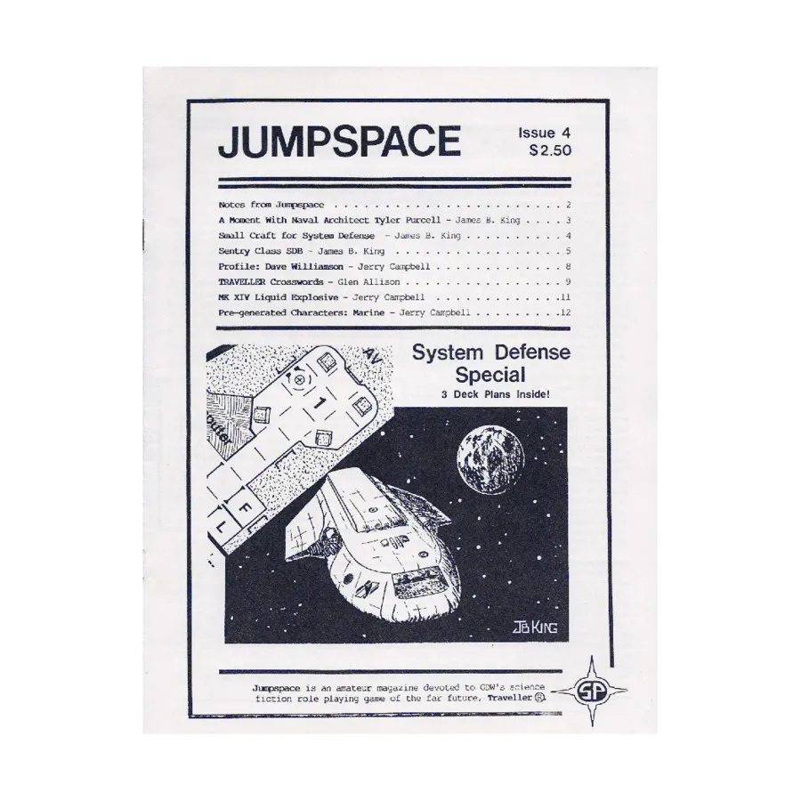 

Журнал #4 "Small Craft for System Defense, Sentry Class SDB, 3 Deck Plans", Traveller - Jumpspace Fanzine (StarLance Publications)