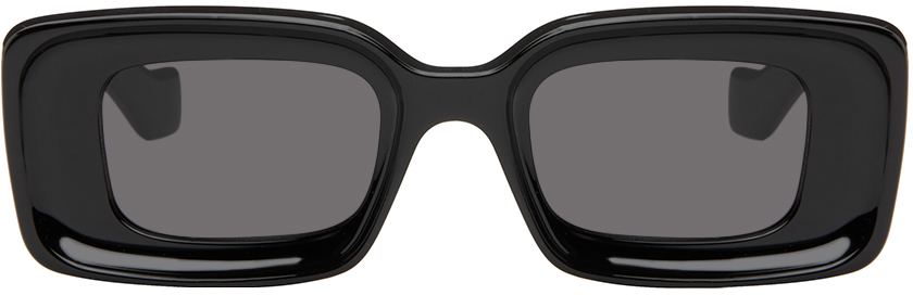 Черные прямоугольные солнцезащитные очки из ацетата Loewe