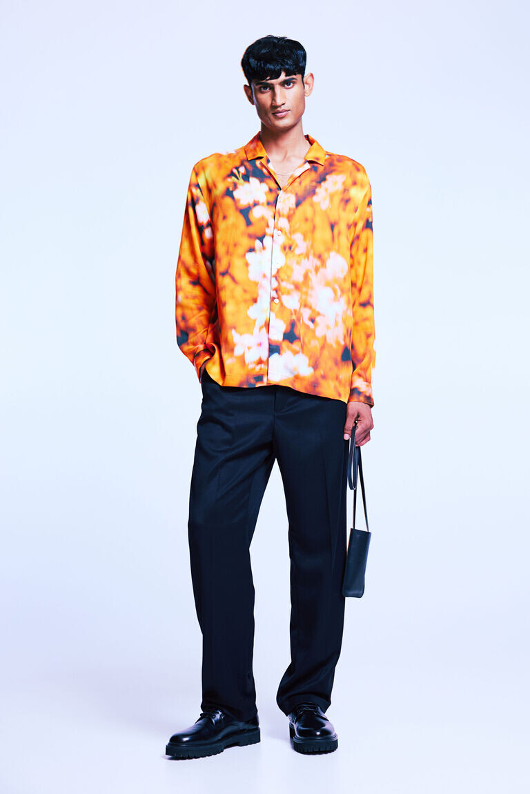 

Курортная рубашка из лиоцелла regular fit H&M, оранжевый