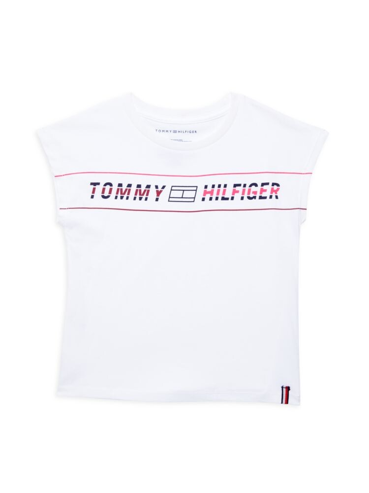 

Футболка с логотипом для девочек Tommy Hilfiger, белый