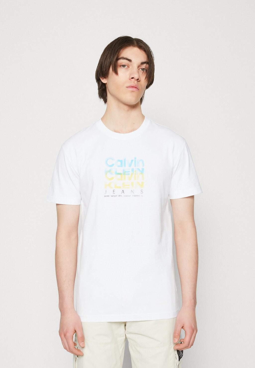 

Футболка с принтом Calvin Klein Jeans, белый
