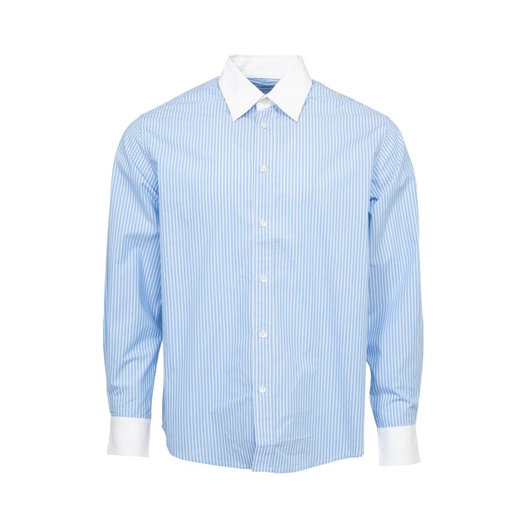 Рубашка Bode Striped Oxford 'White/Blue', белый
