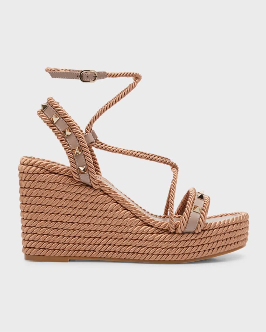 

Эспадрильи Rockstud из телячьей кожи на танкетке Valentino Garavani