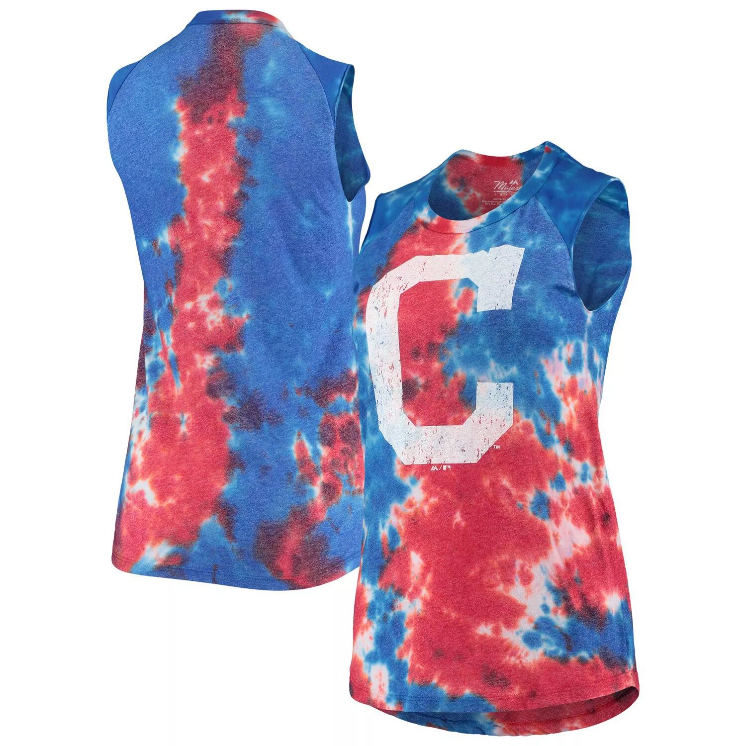 

Женская майка Majestic Threads красного/синего цвета Cleveland Indians Tie-Dye Tri-Blend Muscle Tank Majestic, Красный