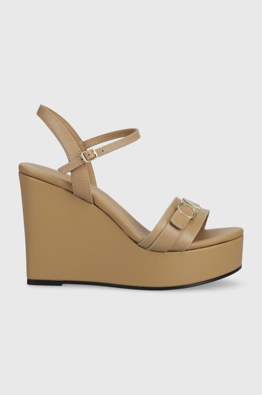 

Кожаные босоножки WEDGE 70HH W/HW Calvin Klein, бежевый