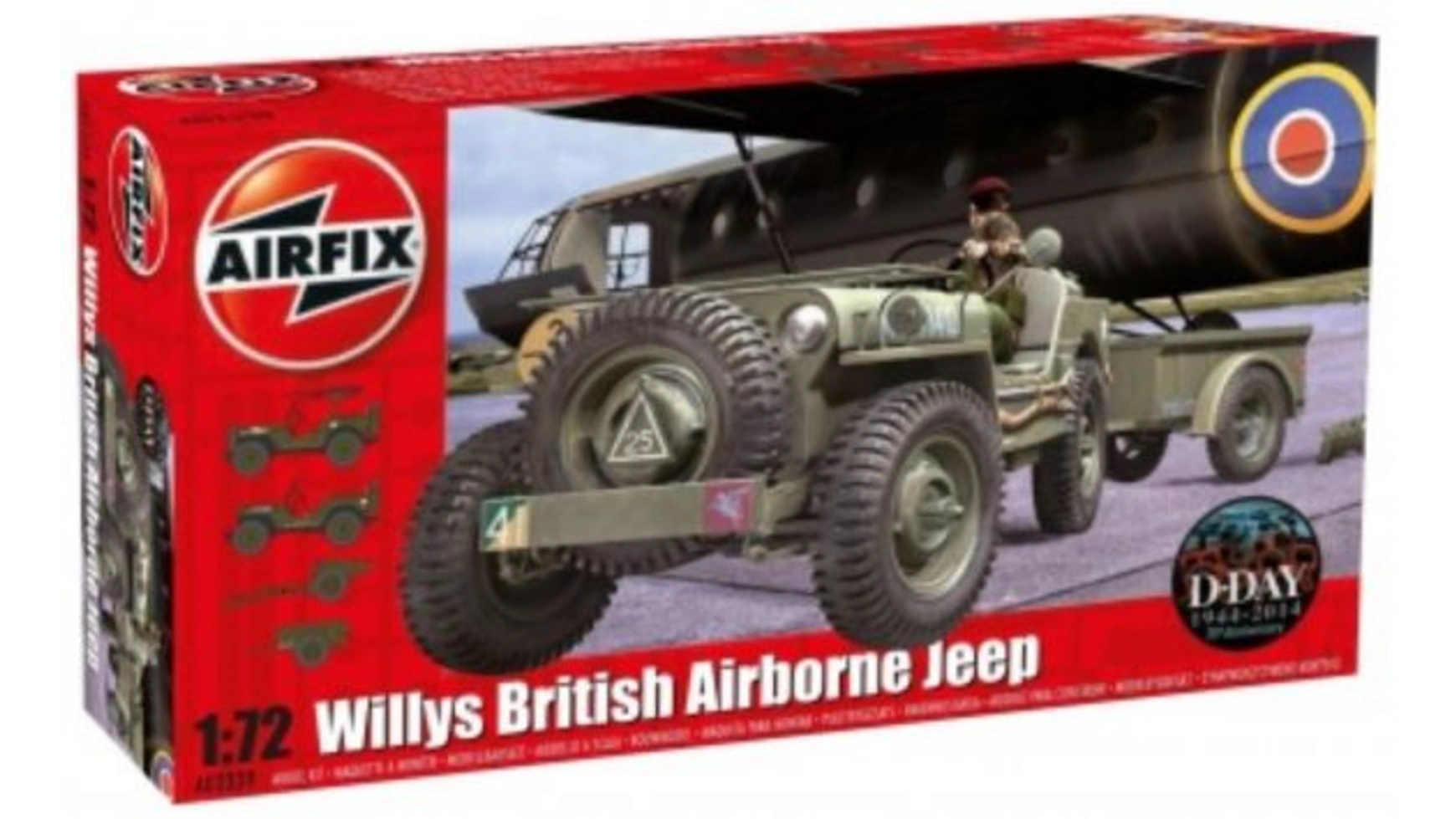 Airfix Комплект модели Willys Jeep, прицепа и пистолета 6PDR, 1:72