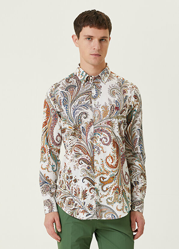 

Белая рубашка с этническим рисунком Etro