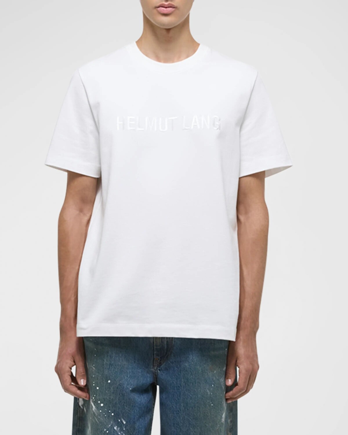 

Мужская футболка оверсайз с короткими рукавами и логотипом Helmut Lang, цвет Wht