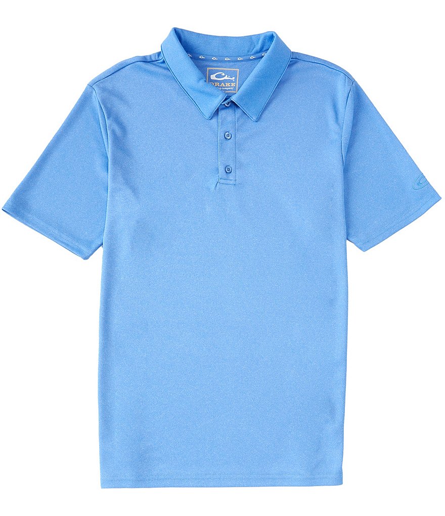 Drake Clothing Co. Хизер Performance Эластичная рубашка-поло с короткими рукавами, синий