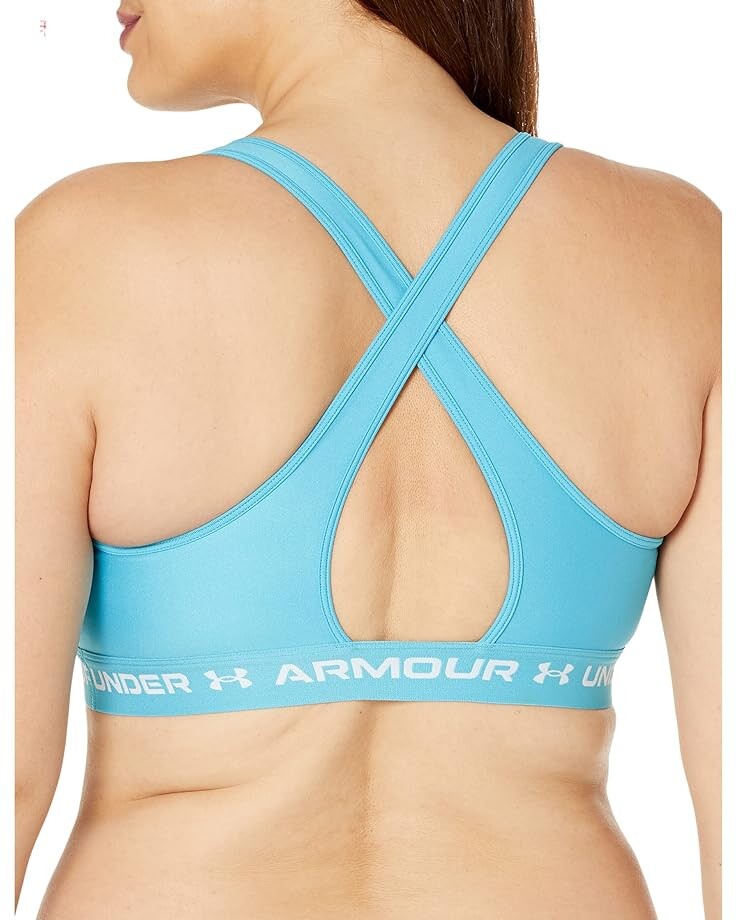 Бюстгальтер Under Armour Cross-Back Mid Bra, цвет Glacier Blue/White