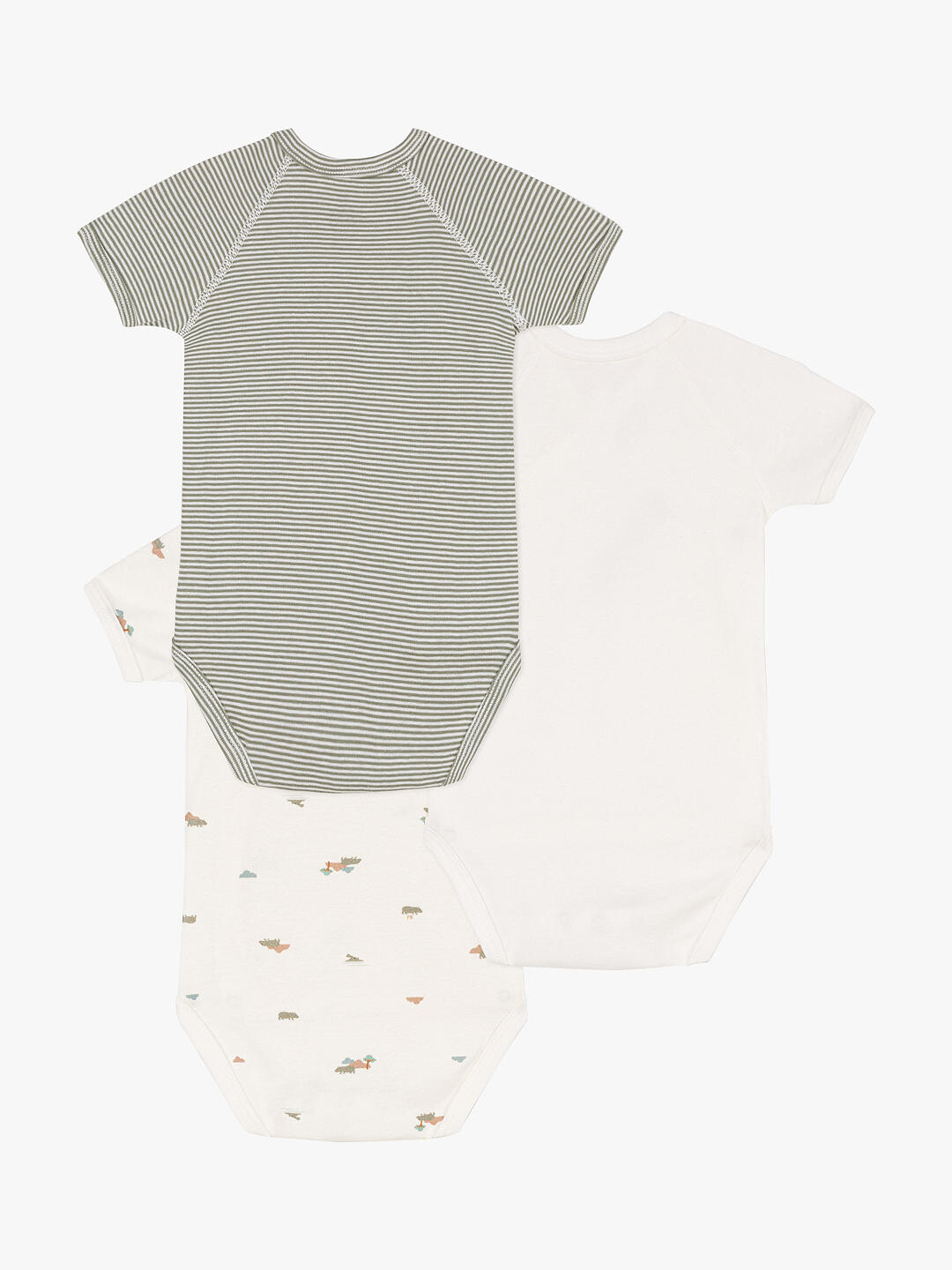 

Боди с короткими рукавами и принтом Petit Bateau Baby, 3 шт., бежевый/мульти