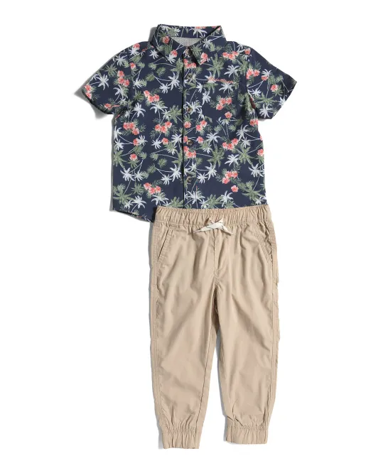 

Комплект из топа и штанов из тканого материала для мальчиков (2 шт.) Eddie Bauer, хаки