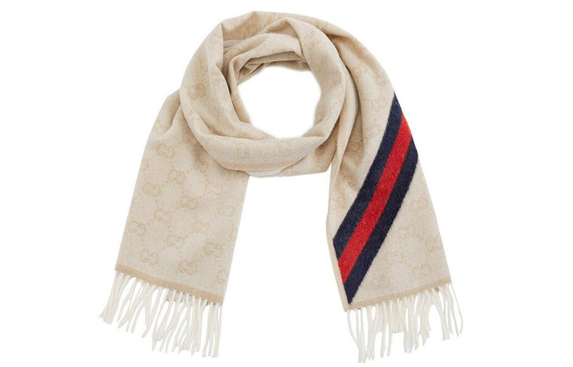 

Шарф шерстяной GUCCI General, бежевый / синий / красный