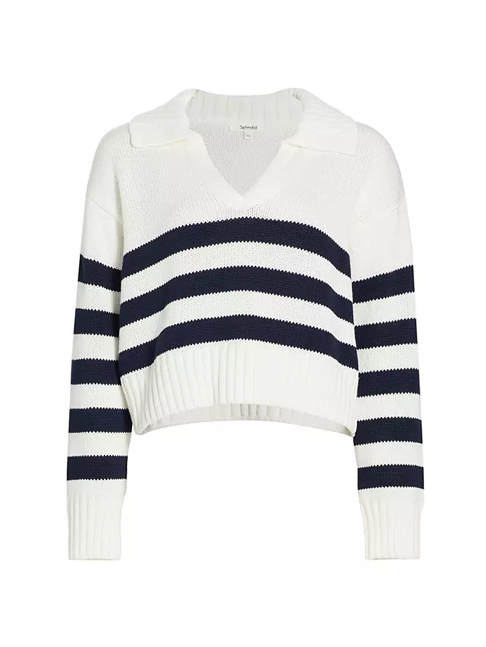 

Хлопковый свитер-поло в полоску Parker Splendid, цвет navy stripe