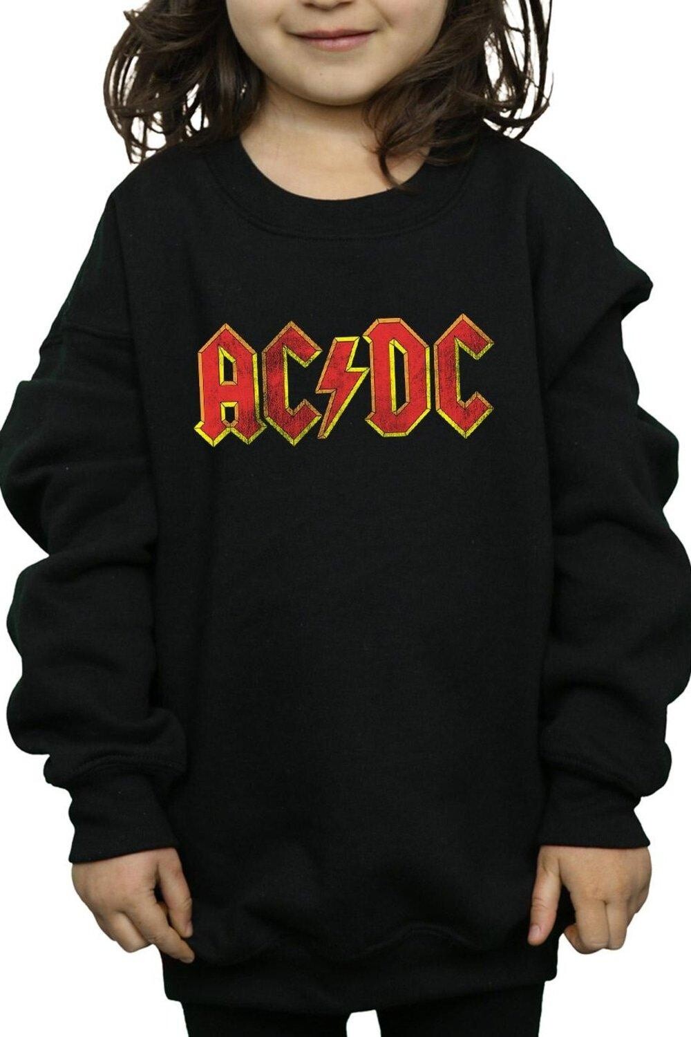 

Красный толстовка с потертым логотипом AC/DC, серый