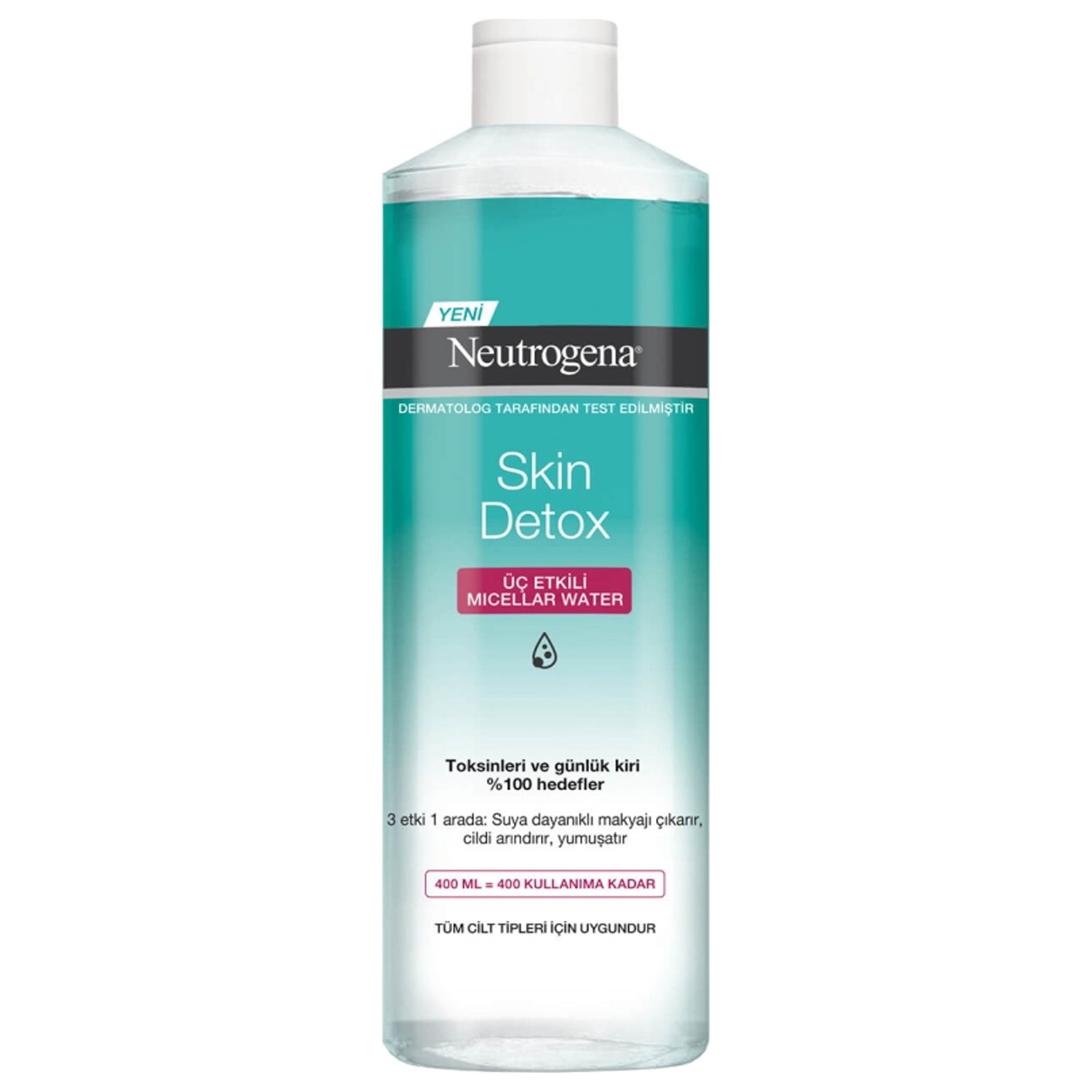 Мицеллярная вода Neutrogena Skin Detox Tip для снятия макияжа, 400 мл мицеллярная вода celenes oily combination skin 250 мл