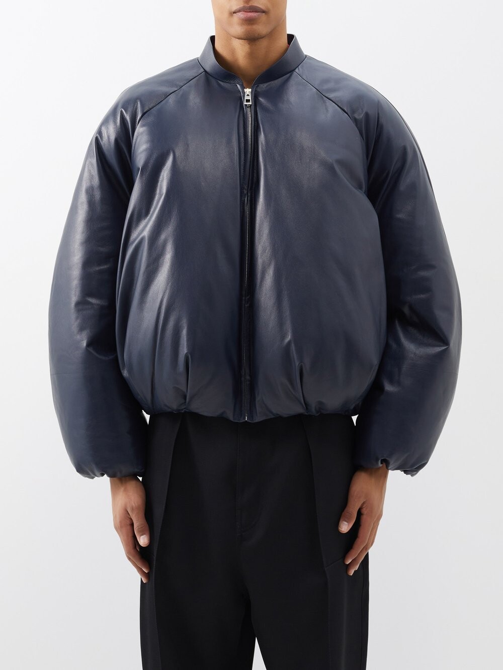 

Стеганый кожаный бомбер LOEWE, синий