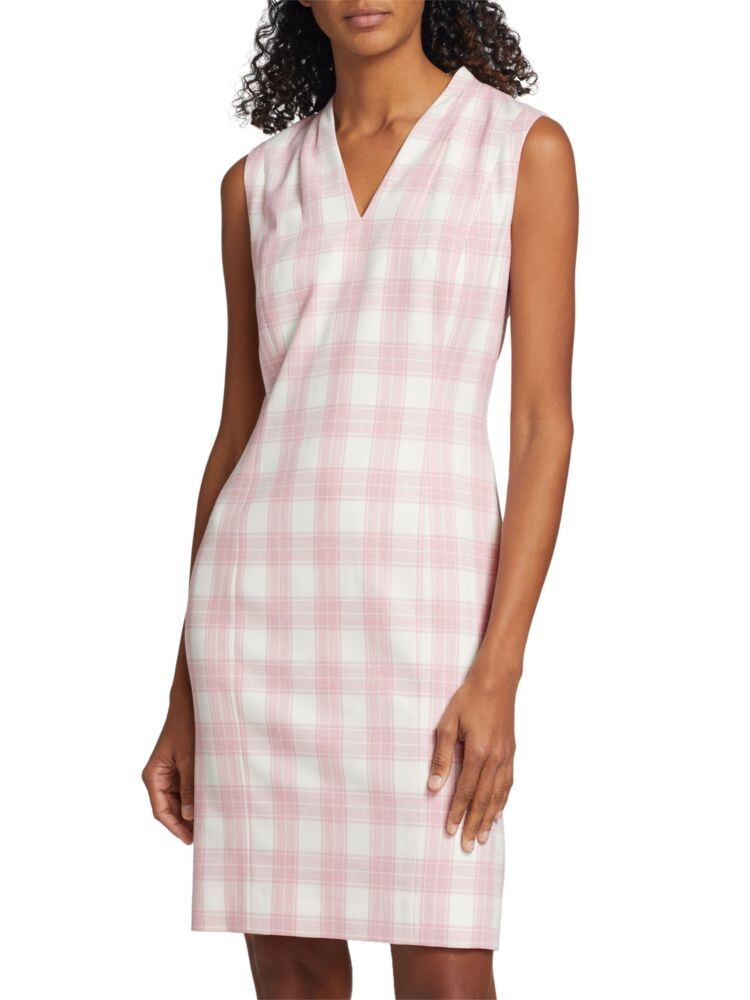 

Платье-футляр в клетку Amelia Elie Tahari, цвет Pink White Plaid