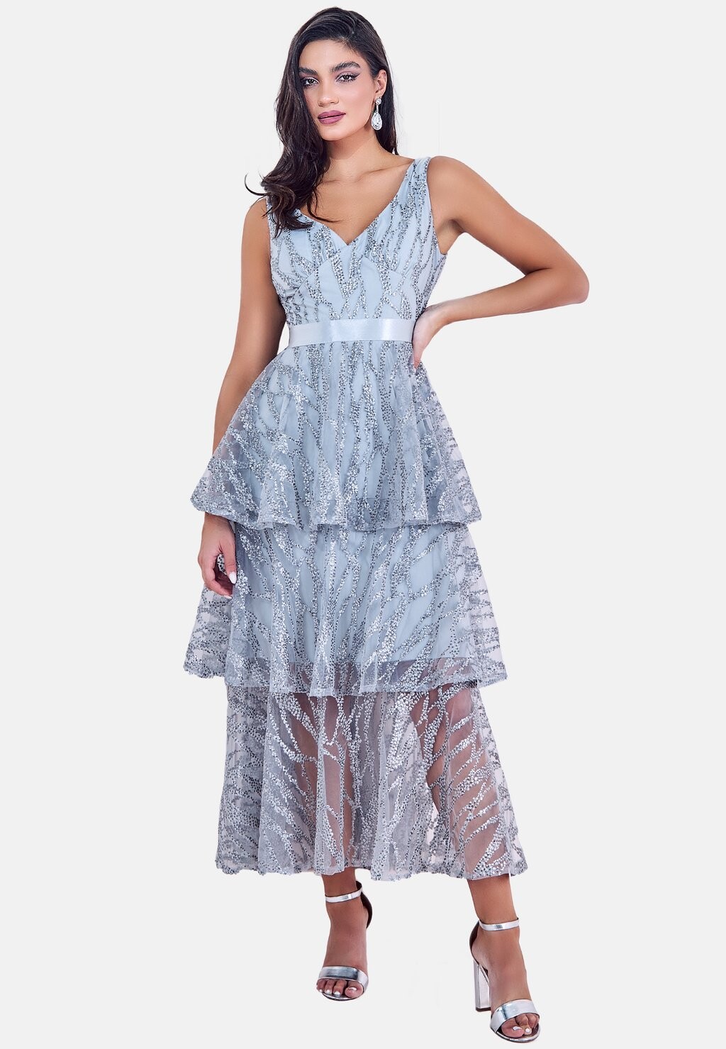

Одежда для торжеств EMBROIDERED TIERED Goddiva, серый