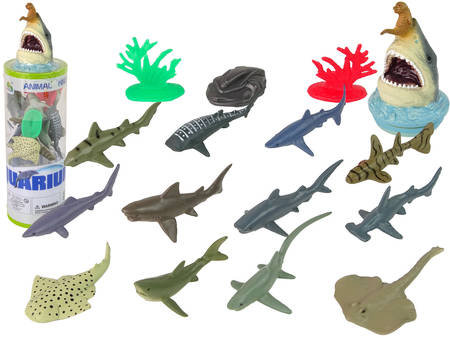 набор фигурок бабочки 12 шт аксессуары Набор фигурок морских животных Акулы 12 шт. Аксессуары в трубке Lean Toys