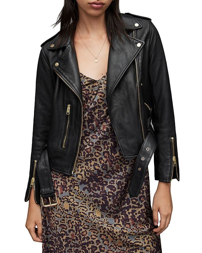 

Кожаная байкерская куртка Balfern ALLSAINTS, Серый
