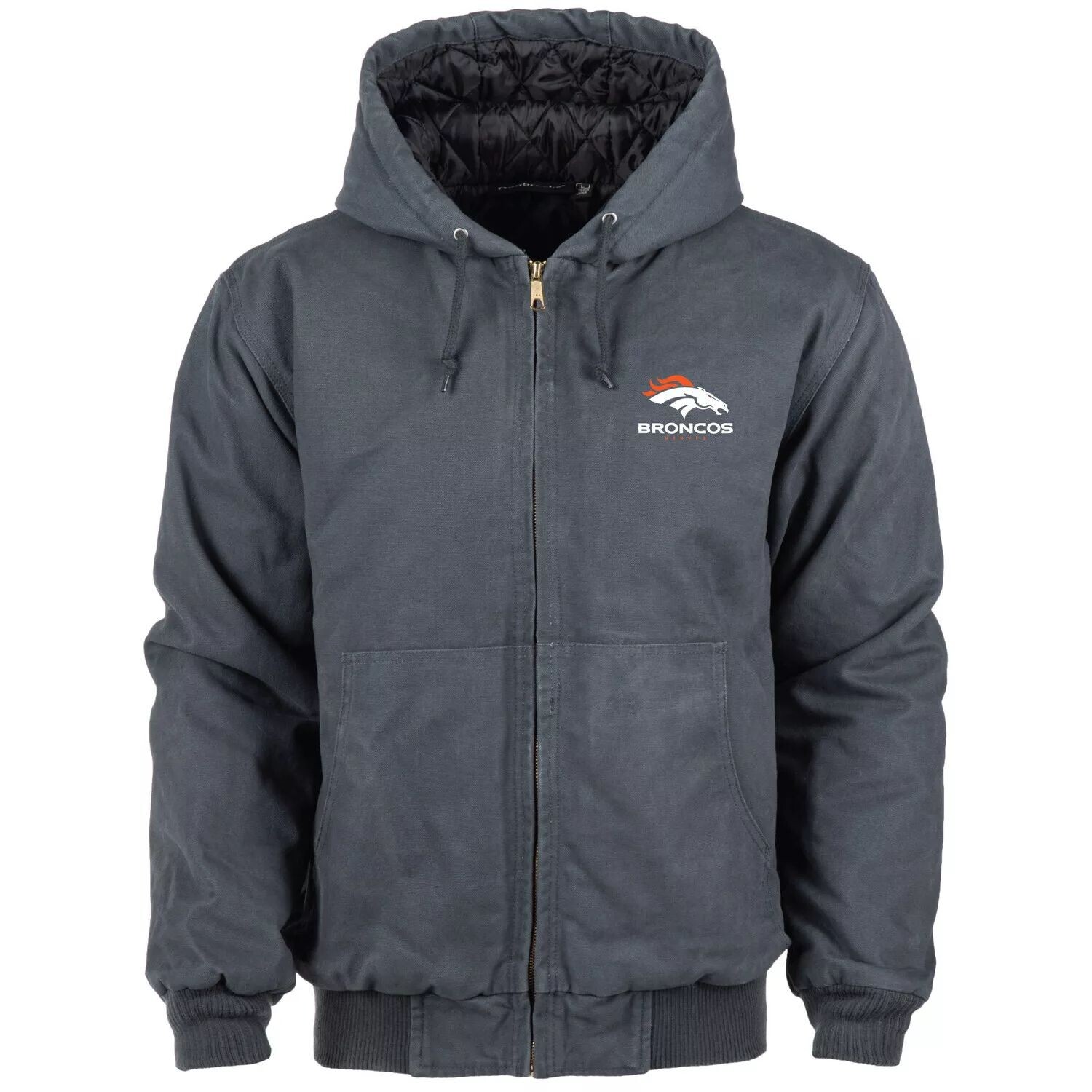 

Мужская темно-серая куртка Dunbrooke Denver Broncos Big & Tall Dakota с капюшоном и молнией во всю длину, Серый
