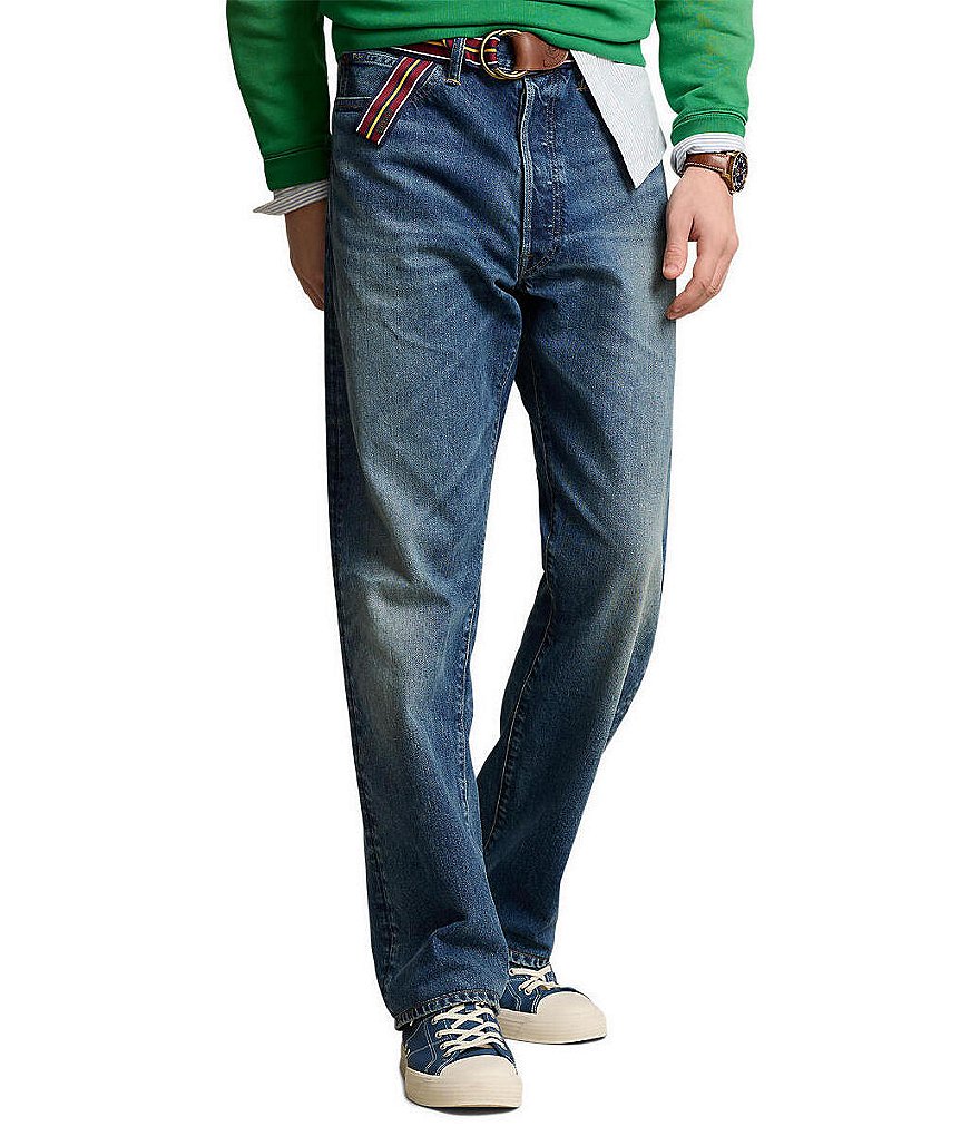 Винтажные джинсы классического кроя Polo Ralph Lauren, синий винтажные джинсы polo ralph lauren синий