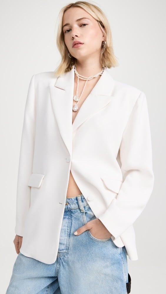 

Блейзер Good American Luxe Suiting Boyfriend, слоновая кость