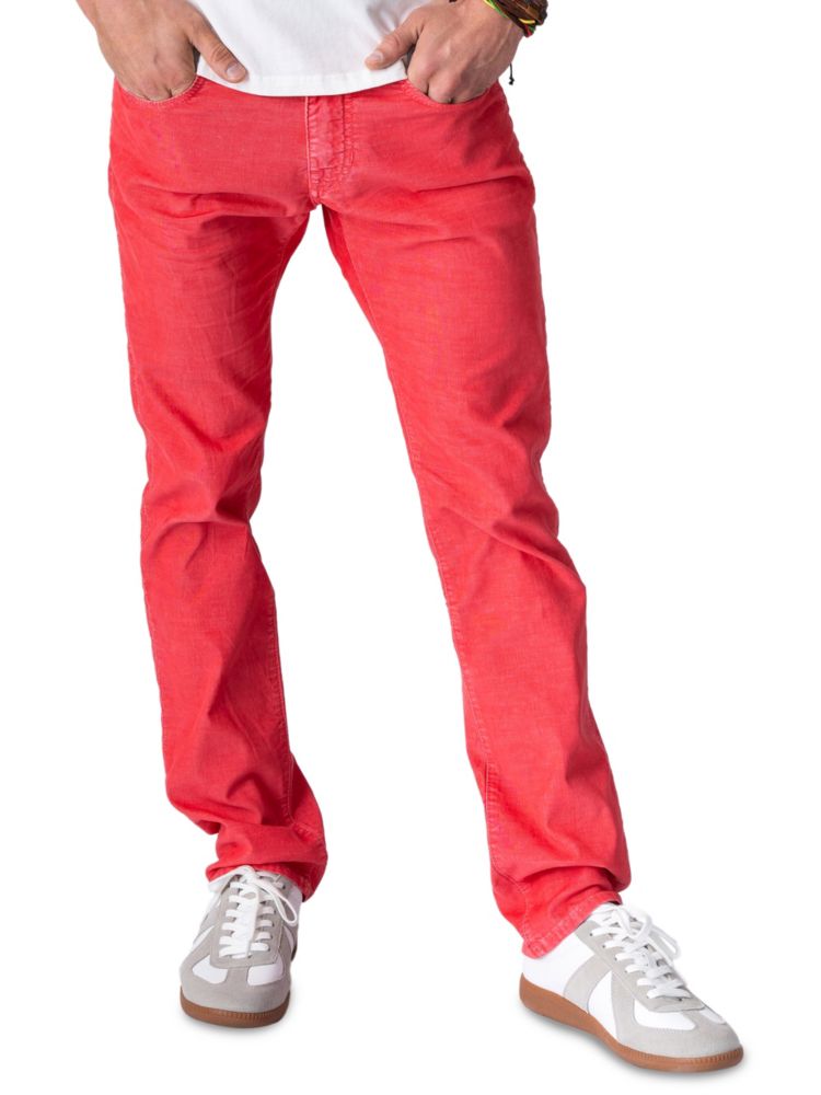 Вельветовые джинсы узкого кроя в деревенском стиле Stitch'S Jeans, цвет Rococco Red
