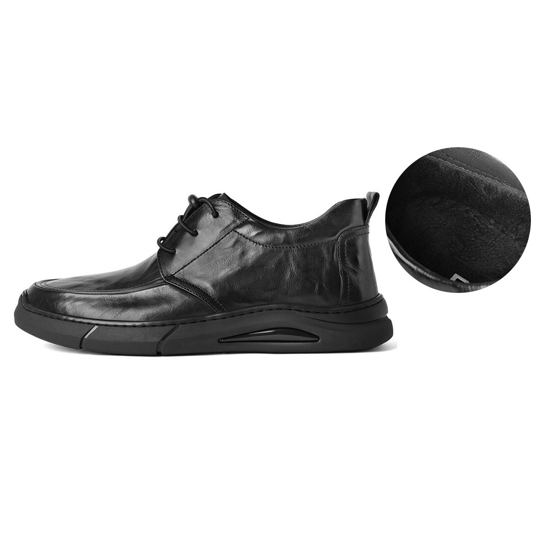 

Туфли мужские Men"s Casual Men Low-Top Belle, цвет Black Fleece-lined