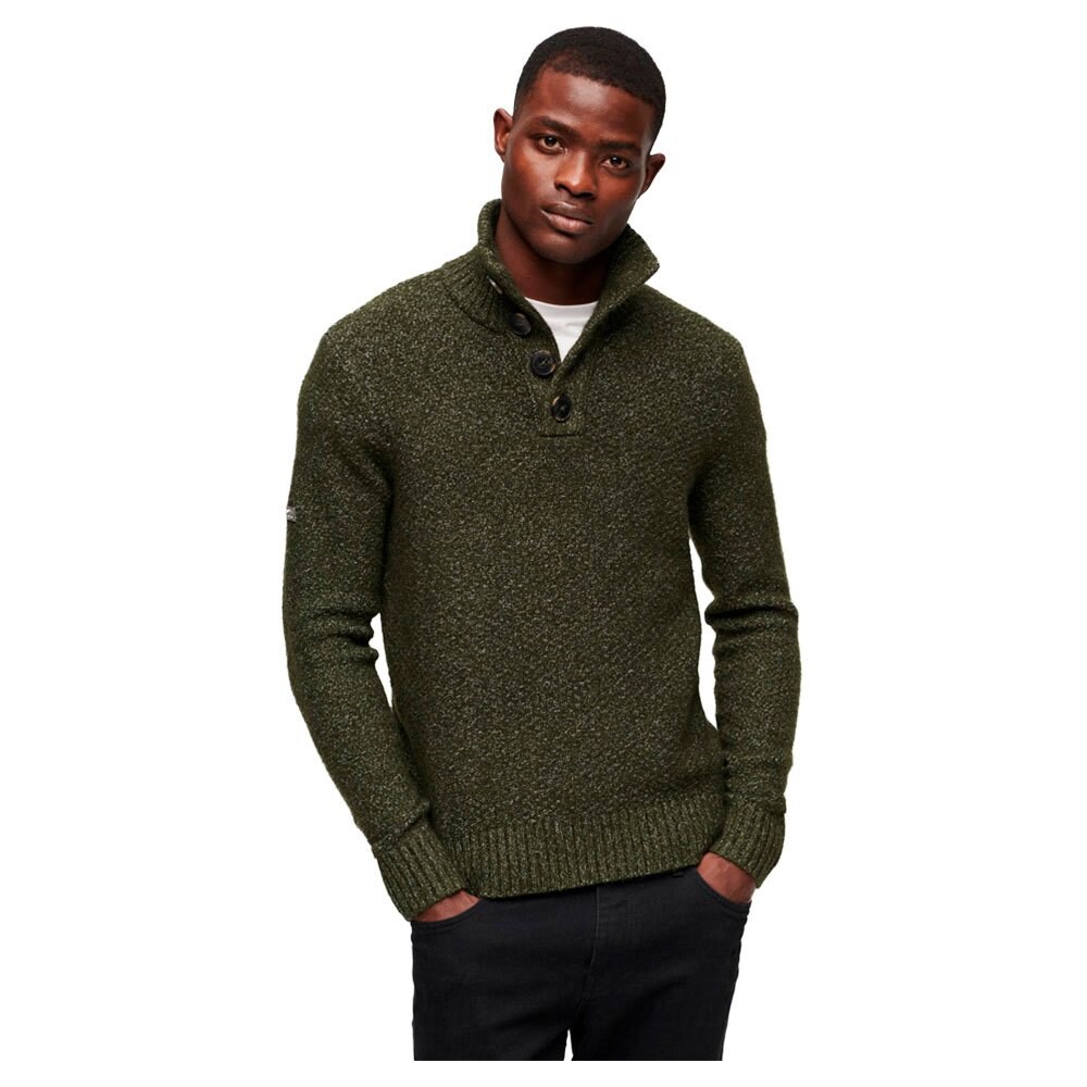 

Свитер Superdry Chuncky Button High Neck, зеленый