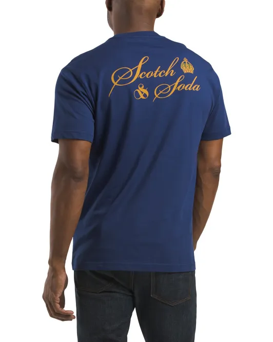 

Футболка свободного кроя с короткими рукавами и логотипом Scotch & Soda, темно-синий