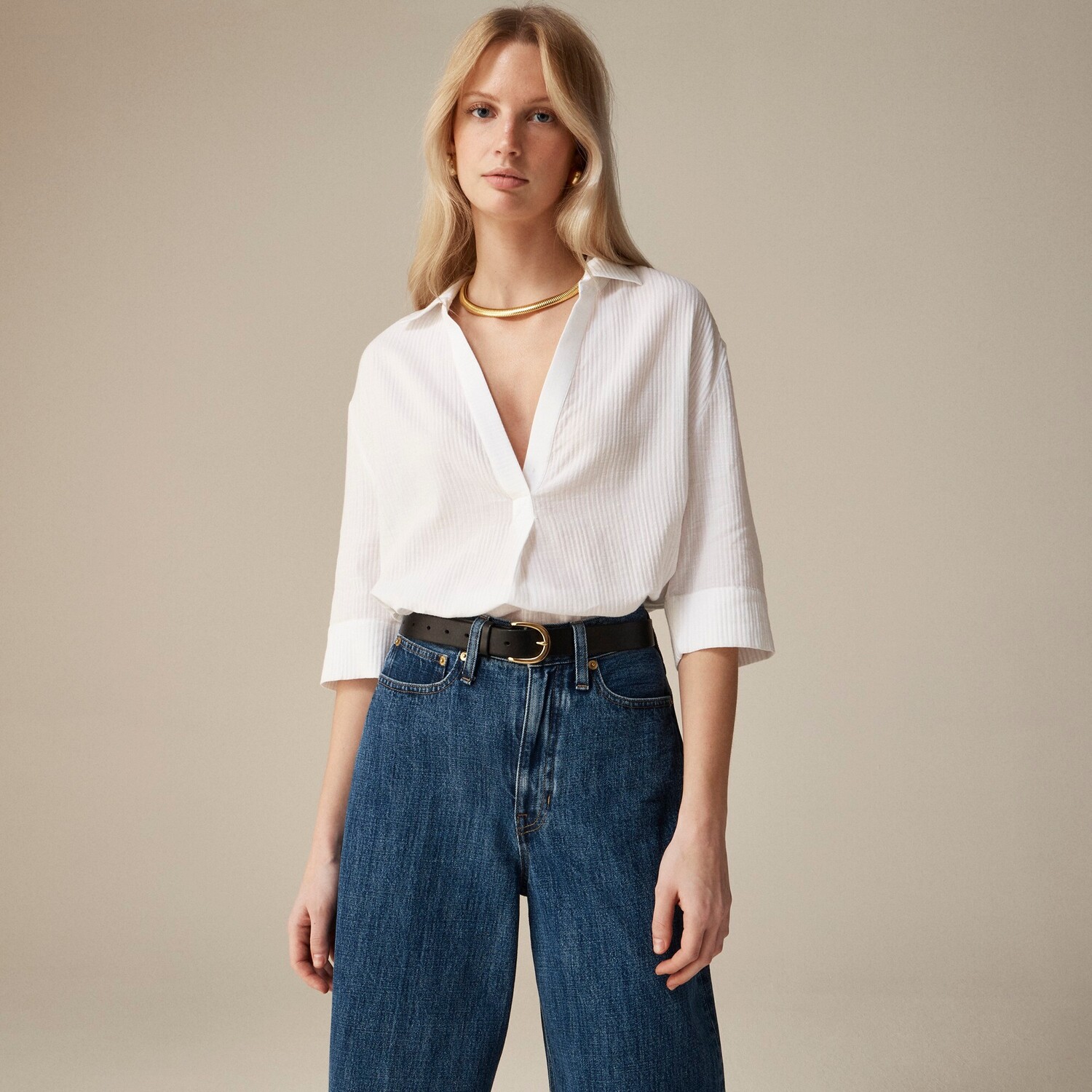 

Рубашка-Поповер из воздушной ткани J.Crew, белый