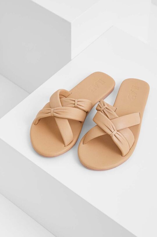 

Кожаные шлепанцы Answear Lab, бежевый