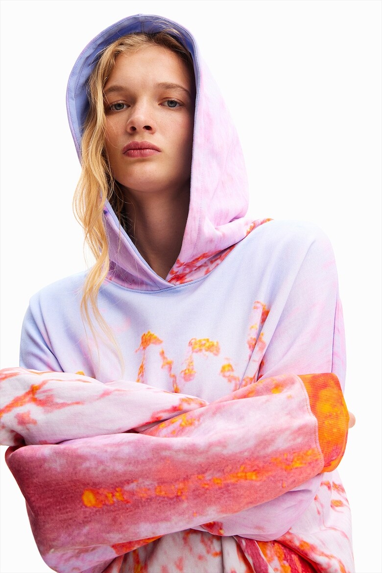 

Худи с узором и заниженными рукавами Desigual, мультиколор