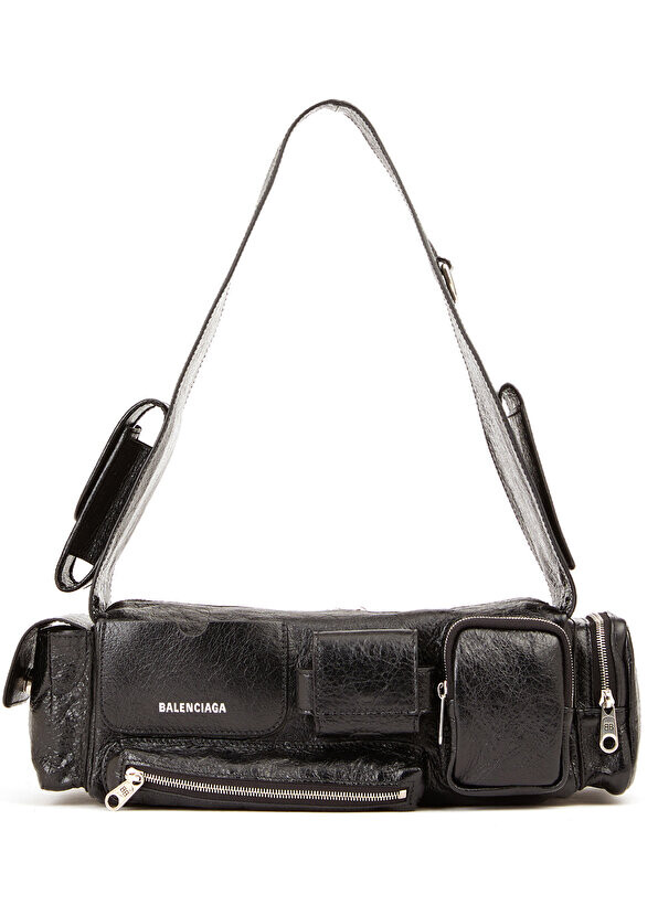 

Черная женская кожаная сумка superbusy sling Balenciaga
